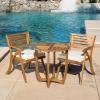 Christopher Knight Home Coronado Acacia Wood Bistro Set, 3-Pcs Set, Teak Finish(Wood Bistro Set)