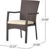 Christopher Knight Home Corsica Outdoor Wicker Dining Chairs, 2-Pcs Set, Multibrown