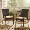Christopher Knight Home Corsica Outdoor Wicker Dining Chairs, 2-Pcs Set, Multibrown