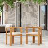 Christopher Knight Home Coves Acacia Wood Outdoor Dining Chair Set of 2 with Cushion, Wood Kitchen Side Chair, Multifunctional Patio Chair, Patio Furniture Set for Outdoor Dining, Teak+ Beige