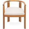 Christopher Knight Home Coves Acacia Wood Outdoor Dining Chair Set of 2 with Cushion, Wood Kitchen Side Chair, Multifunctional Patio Chair, Patio Furniture Set for Outdoor Dining, Teak+ Beige