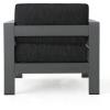 Christopher Knight Home Crested Bay Aluminum Outdoor Chat Set with Water Resistant Cushions, 3-Pcs Set, Grey / Dark Grey