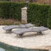 Christopher Knight Home Crete Outdoor Armless Aluminum Framed Wicker Chaise Lounges, 2-Pcs Set, Grey