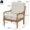 Christopher Knight Home Cuzz Acacia Wood Patio Chairs Set of 2, Outdoor Armchair with Thick Cushions, Comfort Seating for Garden Backyard, Wooden Lounge Chair Outdoor with Armrest, Beige + Natural
