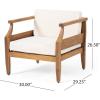 Christopher Knight Home Daisy Outdoor Club Chair with Cushion (Set of 4), Teak Finish, Cream