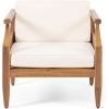 Christopher Knight Home Daisy Outdoor Club Chair with Cushion (Set of 4), Teak Finish, Cream