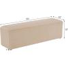 Christopher Knight Home Deni Modern Plush Fabric Ottoman Bench, Living Room Long Ottoman Foot Rest, Bedroom End of Bed Bench with Wooden Frame, Rectangular Ottoman Coffee Table, Almond Beige