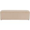 Christopher Knight Home Deni Modern Plush Fabric Ottoman Bench, Living Room Long Ottoman Foot Rest, Bedroom End of Bed Bench with Wooden Frame, Rectangular Ottoman Coffee Table, Almond Beige
