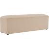 Christopher Knight Home Deni Modern Plush Fabric Ottoman Bench, Living Room Long Ottoman Foot Rest, Bedroom End of Bed Bench with Wooden Frame, Rectangular Ottoman Coffee Table, Almond Beige
