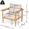 Christopher Knight Home Dessa 3 Pieces Outdoor Chat Set, Acacia Wood Loveseat and Club Chairs, Wide Accent Armchair, 4 Seater Chair Set, Spacious Seating Sofa Sets for Poolside Backyard, Teak+Beige