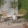 Christopher Knight Home Dining Chair, Beige + Light Brown + Matte Black