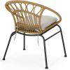 Christopher Knight Home Dining Chair, Beige + Light Brown + Matte Black