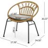 Christopher Knight Home Dining Chair, Beige + Light Brown + Matte Black