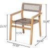 Christopher Knight Home Dolly Dining Chairs Set of 4, Acacia Wood Frame Dining Chairs, Rope Woven Armchair, Accent Dining Chair Set, Patio Wooden Armchair for Backyard Poolside Garden, Light Teak(Light Teak)