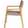 Christopher Knight Home Dolly Dining Chairs Set of 4, Acacia Wood Frame Dining Chairs, Rope Woven Armchair, Accent Dining Chair Set, Patio Wooden Armchair for Backyard Poolside Garden, Light Teak(Light Teak)