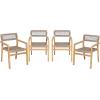 Christopher Knight Home Dolly Dining Chairs Set of 4, Acacia Wood Frame Dining Chairs, Rope Woven Armchair, Accent Dining Chair Set, Patio Wooden Armchair for Backyard Poolside Garden, Light Teak(Light Teak)