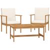 Christopher Knight Home Dunnigan Patio Conversation Set, Acacia Wood Club Chair and Coffee Table, Rectangular Side Table, Slat Panel Armchair, Outdoor Set for Backyard Garden Gathering, Teak+Brown