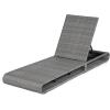 Christopher Knight Home Edsel Wicker Chaise Lounge Chair Set of 2, PE Faux Rattan Patio Outdoor Chaise Lounge with Iron Frame, Adjustable Backrest Single Lounge Sofa, Garden Poolside Seating, Gray