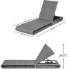 Christopher Knight Home Edsel Wicker Chaise Lounge Chair Set of 2, PE Faux Rattan Patio Outdoor Chaise Lounge with Iron Frame, Adjustable Backrest Single Lounge Sofa, Garden Poolside Seating, Gray