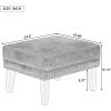 Christopher Knight Home Elber Mid-Century Modern Upholstered Ottoman Coffee Table, Small Living Room Sofa Footrest, Wooden Rectangular Ottoman Footstool, Brown