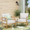 Christopher Knight Home Ellendale Club Chair, White + Teak