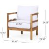 Christopher Knight Home Ellendale Club Chair, White + Teak