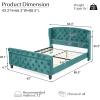 Christopher Knight Home Elley Velvet Upholstered King Size Bed Frame with Wingback Headboard, Modern King Bed Frame and Headboard, Wooden Slats Support, Easy Assembly, No Box Spring Needed, Beige(Green)