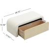 Christopher Knight Home Erene Modern Boucle Upholstered Ottoman with Storage, Wooden Storage Ottoman Bench, Bedroom End of Bed Bench with Storage, Comfy Living Room Sofa Extra Seat, Light Brown+White