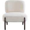 Christopher Knight Home Faron Modern Minimalist Boucle Fabric Upholstered Accent Chair, Solid Wood Armless Lounge Chair with Soft Padded Seat&Backrest, Comfy Reading Chair, Living Room/Bedroom, Beige