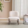 Christopher Knight Home Faron Modern Minimalist Boucle Fabric Upholstered Accent Chair, Solid Wood Armless Lounge Chair with Soft Padded Seat&Backrest, Comfy Reading Chair, Living Room/Bedroom, Beige