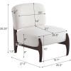 Christopher Knight Home Faron Modern Minimalist Boucle Fabric Upholstered Accent Chair, Solid Wood Armless Lounge Chair with Soft Padded Seat&Backrest, Comfy Reading Chair, Living Room/Bedroom, Beige