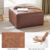 Christopher Knight Home Faux Leather Ottoman Footstool, Square Pouf Poufee Footrest Ottoman Large Seat, Modern Side Table for Living Room Bedroom Home Decor Gifts, Light Brown 30″(Light Brown)