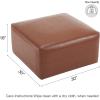 Christopher Knight Home Faux Leather Ottoman Footstool, Square Pouf Poufee Footrest Ottoman Large Seat, Modern Side Table for Living Room Bedroom Home Decor Gifts, Light Brown 30″(Light Brown)