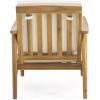 Christopher Knight Home Felix Outdoor Acacia Wood Club Chair (Set of 2), Teak Finish, Beige
