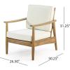 Christopher Knight Home Felix Outdoor Acacia Wood Club Chair (Set of 2), Teak Finish, Beige