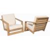 Christopher Knight Home Galio Set of 2 Acacia Wood Lounge Chair Outdoor, Wooden Patio Armchair for Lounging, Patio Furniture Single Sofa Chair Set, Comfy Reading Chair with Cushion, Light Teak+Beige