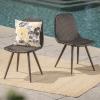 Christopher Knight Home Gila Outdoor Wicker Dining Chairs with Powder Coated Legs, 2-Pcs Set, Multibrown / Dark Brown