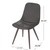 Christopher Knight Home Gila Outdoor Wicker Dining Chairs with Powder Coated Legs, 2-Pcs Set, Multibrown / Dark Brown