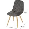 Christopher Knight Home Gila Outdoor Wicker Dining Chairs with Wood Finished Metal Legs, 2-Pcs Set, Multibrown / Light Brown