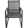 Christopher Knight Home Glasgow Outdoor Aluminum and Mesh Dining Chairs (Set of 4), 22.25 “W x 24.5 “D x 33.5 “H, Gray + Natural Brown