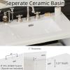 Christopher Knight Home Grele 31″ Vintage Bathroom Vanity with Sink Combo, Modern Freestanding Bathroom Sink Cabinet with Adjustable Shelf, Bathroom Storage Cabinet with Sink Combo Set, Antique White(Antique White)
