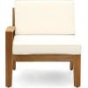 Christopher Knight Home Grena Outdoor Acacia Wood 9 Seater Sectional Conversation Set with Coffee Table, Teak and Beige