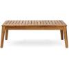 Christopher Knight Home Grenada Sectional Sofa Set | 5-Piece 3-Seater | Includes Coffee Table and Ottoman | Acacia Wood Frame | Water-Resistant Cushions | Teak and Red, Finish