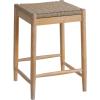 Christopher Knight Home Guke Boho Backless Counter Height Bar Stools Set of 2, Acacia Wood Counter Stools with Rope Wicker Seat, Square Bar Stool for Kitchen Island, Wooden Dining Room Chair, Natural