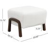 Christopher Knight Home Gypso Boucle Fabric Upholstered Ottoman, Wooden Rectangular Ottoman Coffee Table, Modern Living Room Ottoman Foot Stool, Extra Seat Sofa Footrest, White+Dark Brown