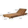 Christopher Knight Home Habers Acacia Wood Chaise Lounge Chair Outdoor Set of 4, Adjustable Backrest Sun Lounger Recliner, Patio Outdoor Chaise Lounge with 4″ Thick Water-Resistant Cushion,Teak+Cream