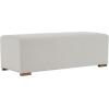 Christopher Knight Home Haidee Modern Fabric Ottoman Bench, Living Room Long Ottoman Foot Rest, Bedroom End of Bed Bench with Wooden Frame, Rectangular Ottoman Coffee Table, Milky White