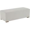 Christopher Knight Home Haidee Modern Fabric Ottoman Bench, Living Room Long Ottoman Foot Rest, Bedroom End of Bed Bench with Wooden Frame, Rectangular Ottoman Coffee Table, Milky White