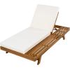 Christopher Knight Home Hamill Acacia Wood Chaise Lounge Chair Outdoor Set of 2, Adjustable Backrest Sun Lounger Recliner, Patio Outdoor Chaise Lounge with 4″ Thick Water-Resistant Cushion,Teak+Cream