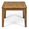 Christopher Knight Home Hampton Outdoor 3 Piece Wood and Wicker Club Chairs and Side Table Set, Gray